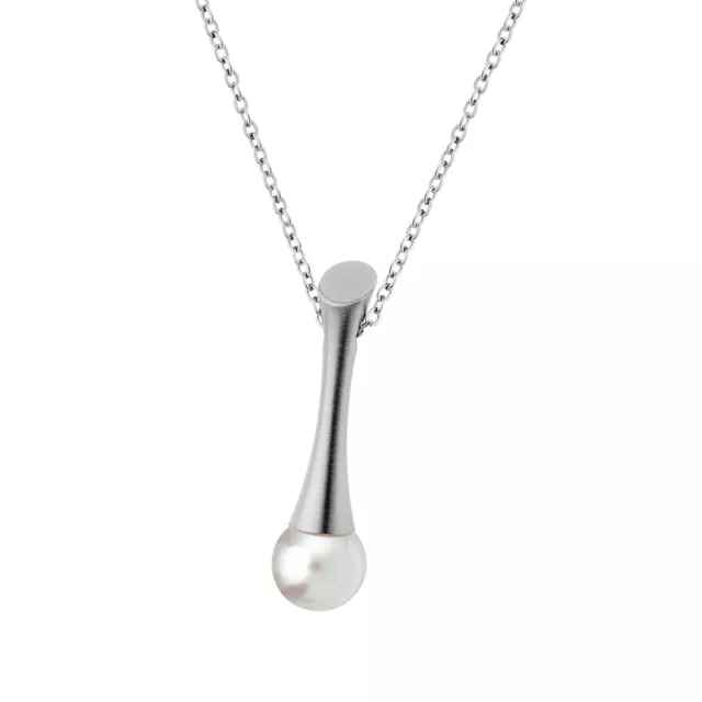 Collier Ernstes Design K821 Pendentif avec Perle Acier Inox Chaîne D'Ancre