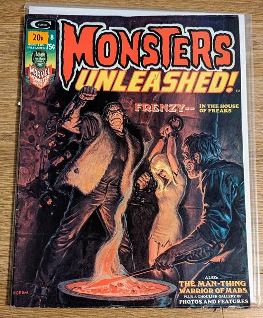 Curtis/Marvel MONSTERS UNLEASHED (1974) #8 | Horror, Neal Adams, Man Thing