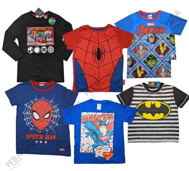Boys Kids Character TShirts Short Sleeve Marvel Avengers DC Comics NEW YEAR SALE