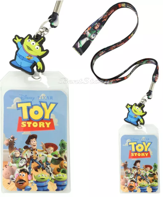 Disney Pixar Toy Story Characters Gang Lanyard ID Card Pin Holder Alien Charm