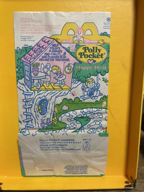 Mc Donalds Polly Pocket USA 1994 Happy Meal Papier Tüte Junior Tüte