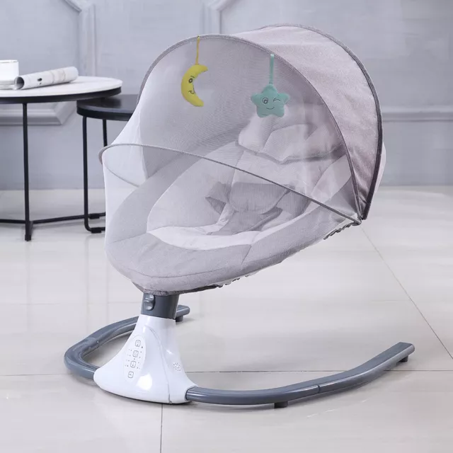 Bluetooth Electric Baby Swing Infant Music Cradle Bouncer Rocker Chair SeatGifts