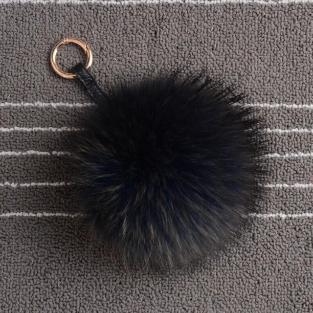 15cm/6" Large Real Raccoon Fur Ball Pom Pom Keyring Key Chain Bag Charm Pendant
