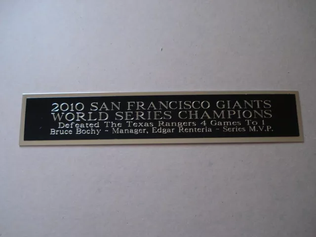 San Francisco Giants 2010 Series Nameplate For A Baseball Jersey Case 1.5 X 6