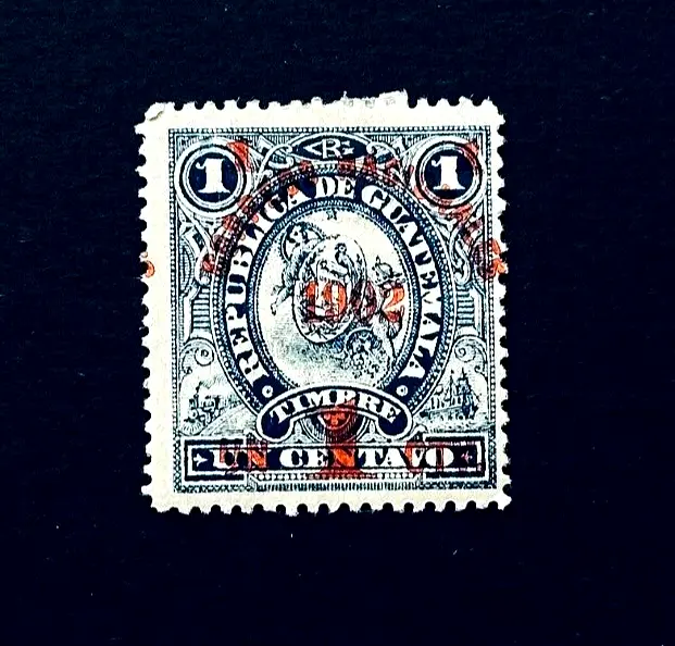 GUATEMALA Stamp - 1902 Telegraph Timbre Tax Red Overprint # 111 OG MH