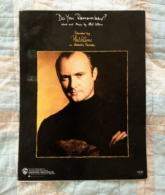 Phil Collins: Do You Remember? Sheet Music for Piano. 1989, Warner Bros.