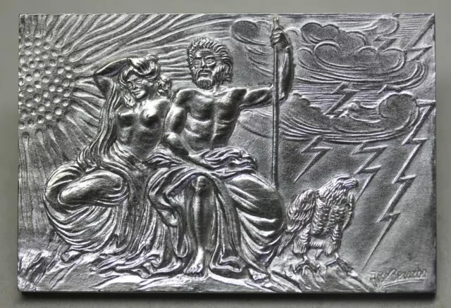 ART/ MYTHOLOGY/ Ancient Roman God JUPITER SILVER MEDAL/ Epic Poem The Lusiads