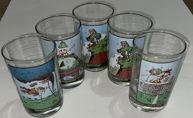 VINTAGE 1982 Arbys Collector Series First Flake 4.75" Glass EUC Lot of 5 - WOWEE