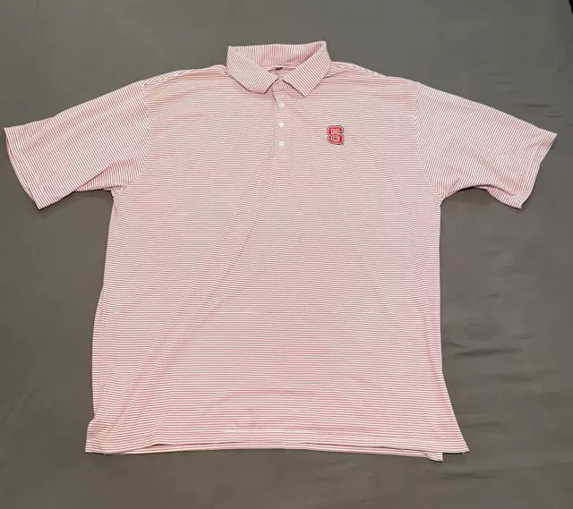 NC State Wolfpack Polo Shirt Adult XXL White Red Mens Casual