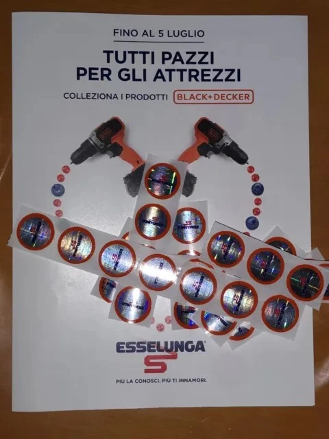 40 Bollini Punti ESSELUNGA Attrezzi FAI DA TE ''BLACK + DECKER'' 2023