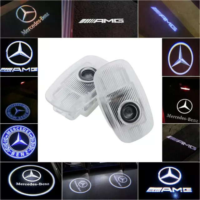 2Pcs LED HD Door Light Projector Puddle Ghost Shadow Lamp For Benz CLA CLS E S