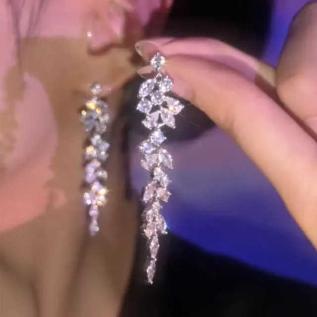 Fashion Crystal Rhinestone Tassel Earrings Drop Dangle Women Wedding Jewelry New
