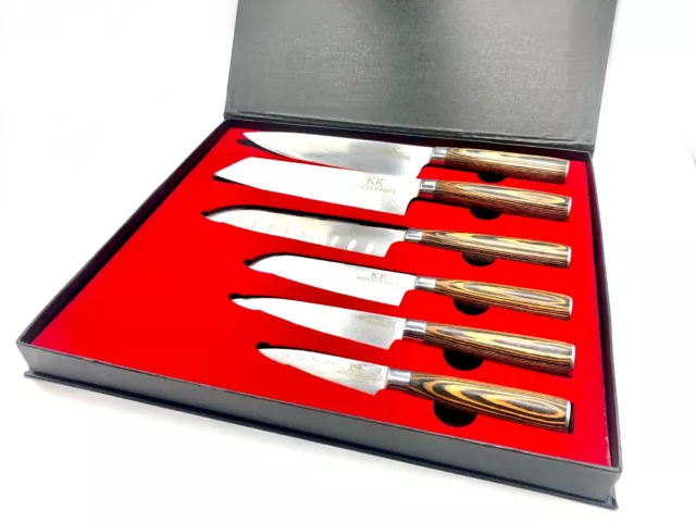 6tlg KOCHKNIFE© Messer Set Damaskus Style Küchenmesser Damastmesser Messerblock