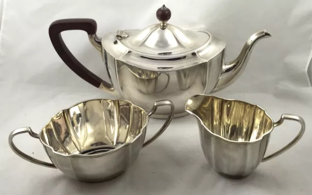 Set da tè antico argento massiccio con marcatura BARKER BROTHERS ARGENTO srl 1913 1014 g