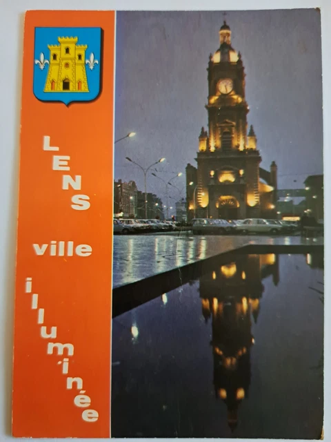 CPSM LENS l'église la nuit dept-62