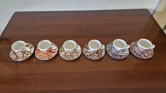 Illy Art Collection 1996 James Rosenquis Illy coffee cups with original saucers