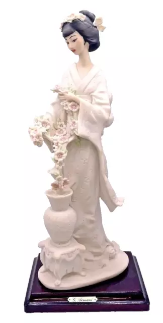 1987 Vintage Giuseppe Armani Geisha Lady w/ Flowers 13" Figurine Florence Italy