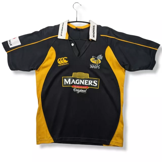 LONDON WASPS Rugby Shirt Men's Small CANTERBURY 2007/2008 07/08 Polo Cotton