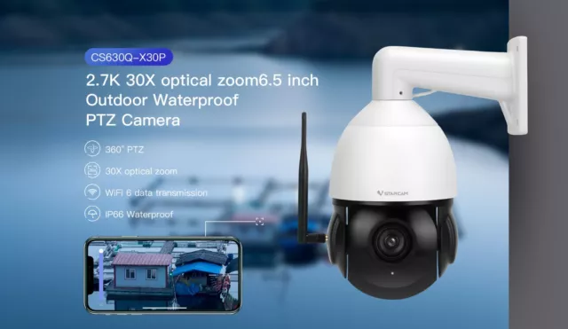 Vstarcam CS630Q-X30P ZOOM 4MP FHD 1520P PTZ Outdoor Waterproof Dome Camera WiFi6 2