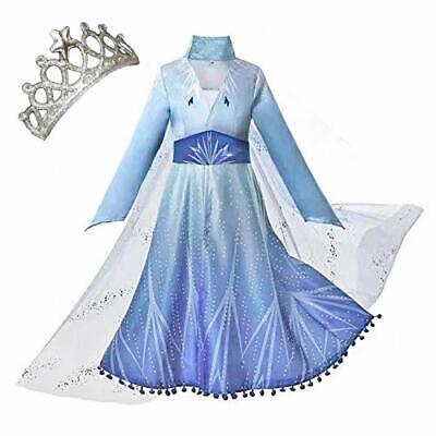 NNDOLL Cappotto Costumi Carnevale Bambina Bimba Principessa Azzurro Abito 866-cp