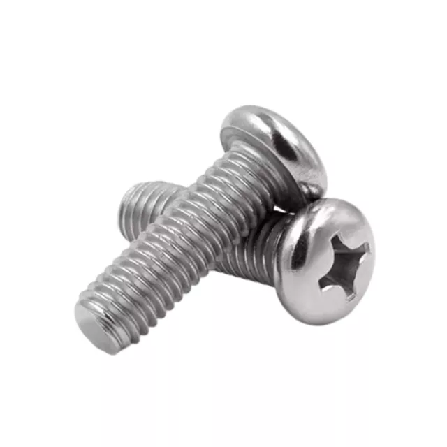 50X M4x12mm Pan Head Phillips Machine Screws Bolts Stainless Steel G304 Metric