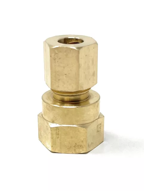 Brass Coupling  1/4" Compression ID x 1/4" Female NPT for 1/4" OD Tube