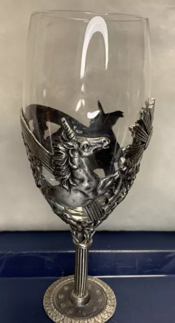 Myths & Legends By Veronese, Unicorn Champagne Glass, Pewter