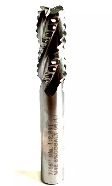 7/16" Roughing End Mill 1/2" Shank 4 Flute Cobalt - 1" Fl X 3 Oval -Gem 470-0035