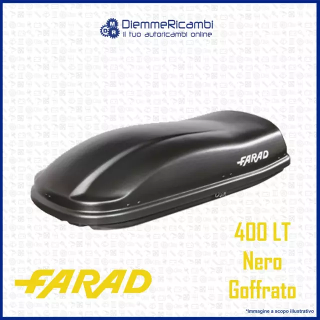 Box Auto Portatutto Da Tetto Universale Farad F3 Marlin 400 Lt - Nero Goffrato