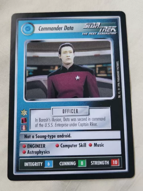 Star Trek CCG Commander Data Unplayed Rare Card STCCG Decipher