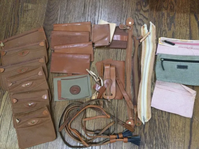 Lot Dooney & Bourke Leather Replacement Strap Zipper zip pocket for handbag Bag