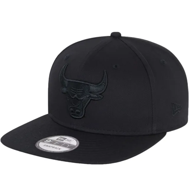 New Era Chicago Bulls 9FIFTY Adjustable Snapback Cap Hat - All Black