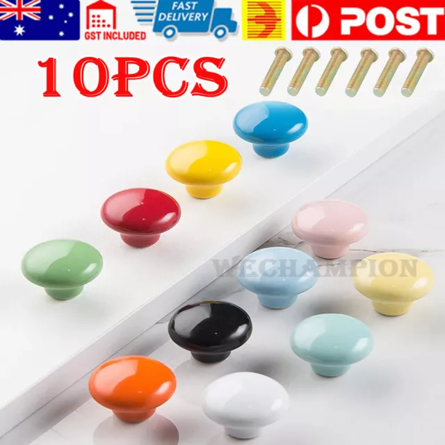 10x Durable Kitchen Cupboard Drawer Door Knobs Pull Handles Ceramic Cabinet Knob