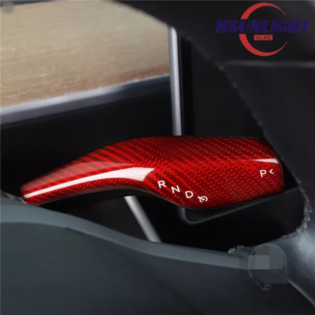 Carbon Fiber Genuine Wiper Gear Shift Lever Cover Trim for Tesla Model 3 2017-22