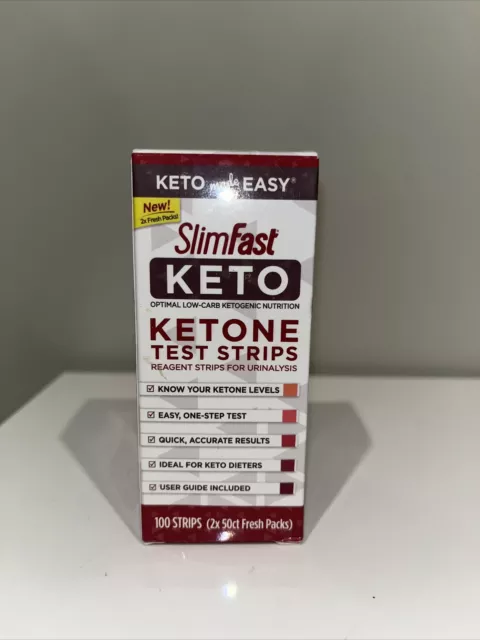 Tiras reactivas SlimFast Keto Keto 100 quilates bajas en carbohidratos caducidad 06/19/23 ¡Nuevas!