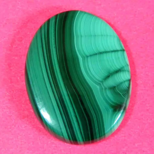 72.15Cts .100%Natural Classic Green Malachite Oval Cab 27x35x5mm Top Gemstone