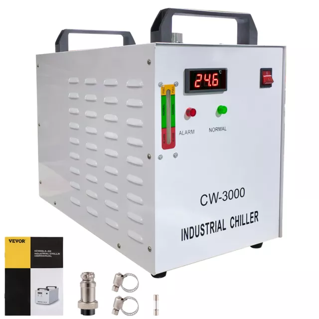 VEVOR CW-3000 9L Industrial Water Chiller 50W/℃ for 60/80W CO2 Laser Engraver