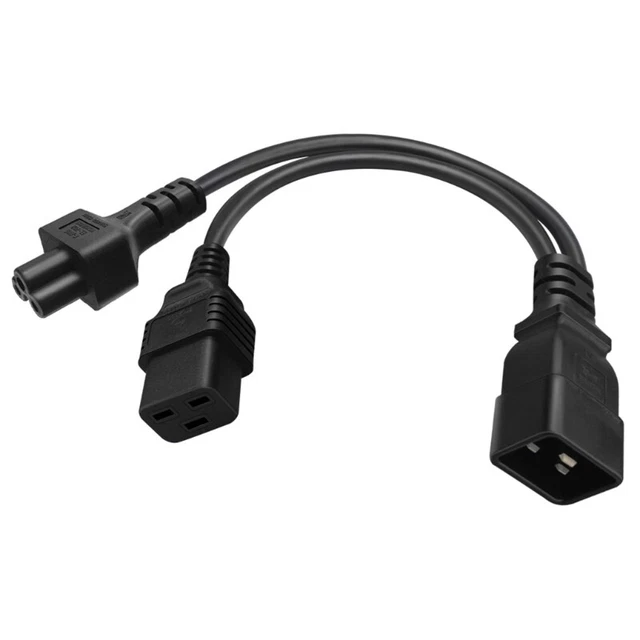Y-splitter Power Cord C20 to C5+C19 Connector Adapter Wire Power Extender Line