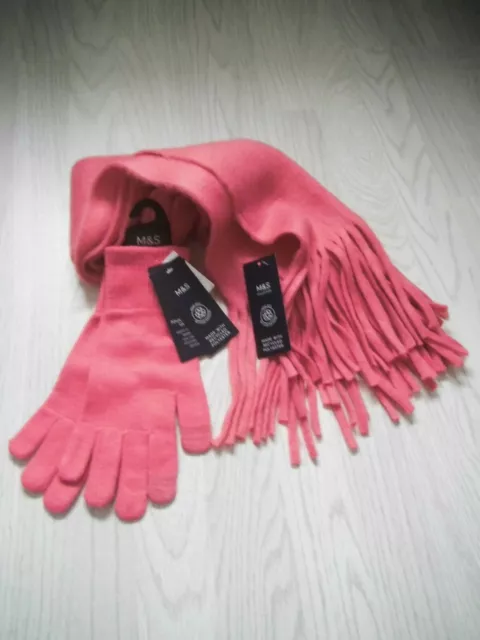 Scarf and Gloves Set/Pink/BNWT/Marks and Spencer