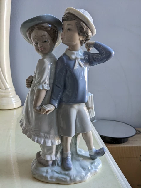Large Vintage Spain Lladro Porcelain Figurine Puppy Love 1127 Glossy Mint 10" 4