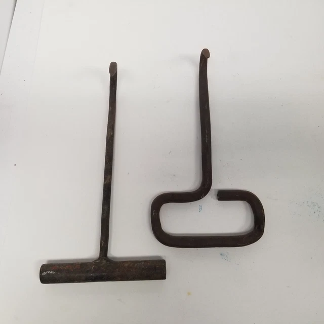 Vintage All Metal Hay Hook Lot of 2, Rustic Decor, Barn Decor, Farmhouse