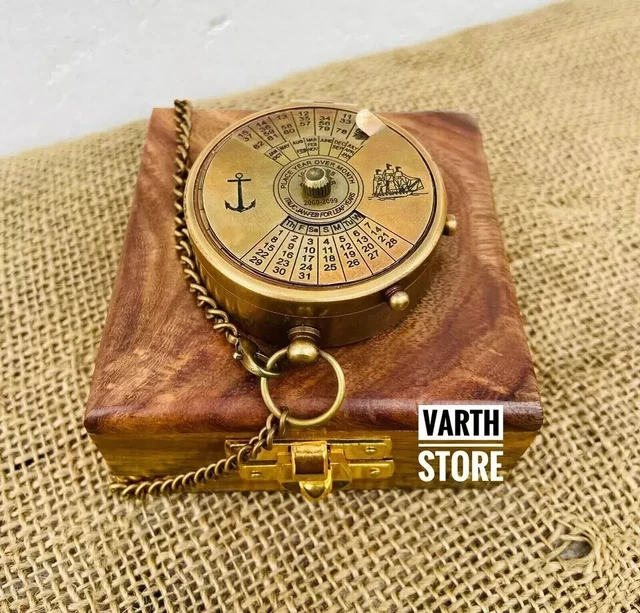 Euphoria Boussole vintage en laiton massif de poche pour