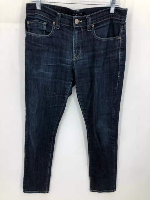 Fidelity Denim Jeans Mens 32 Dark Wash Tapered Fit Blue