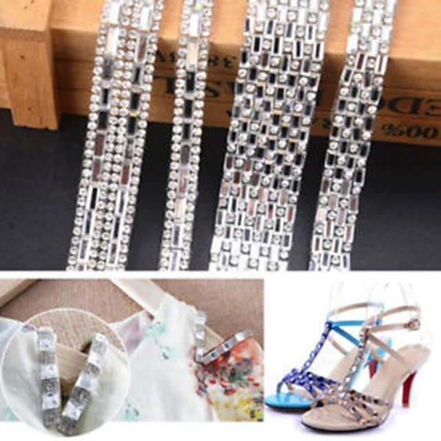 Trim Rhinestone-Pearl Diamante Crystal On Applique Motif Wedding Bridal Decor