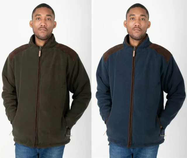 Hazy Blue Marlon Mens Padded Fleece Quilted Jacket Full Zip With Zipped Pockets