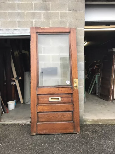 MAR 276 antique oak entrance door beveled glass 42” x 94.5 x 1.75