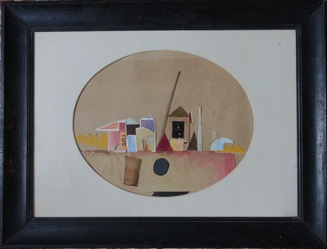 Collage su cartoncino. Tracce di mare