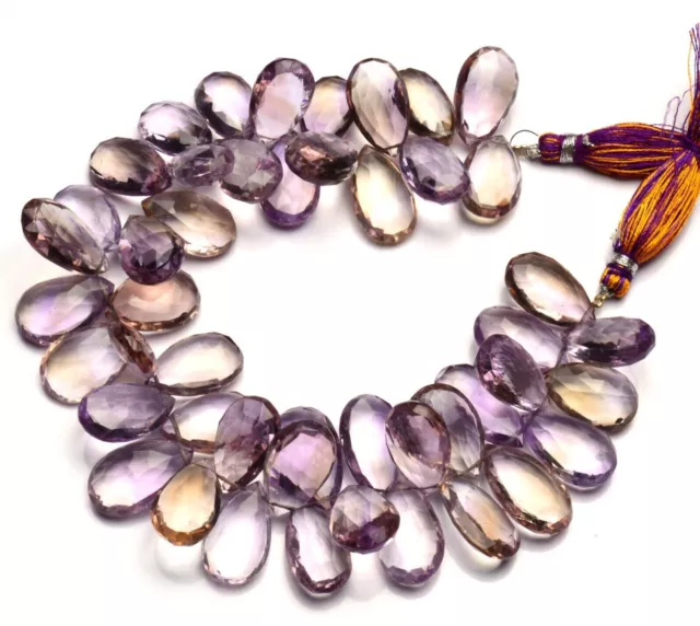 Natural Gemstone Ametrine 18x12MM Approx Size Pear Shape Briolette Beads 9"