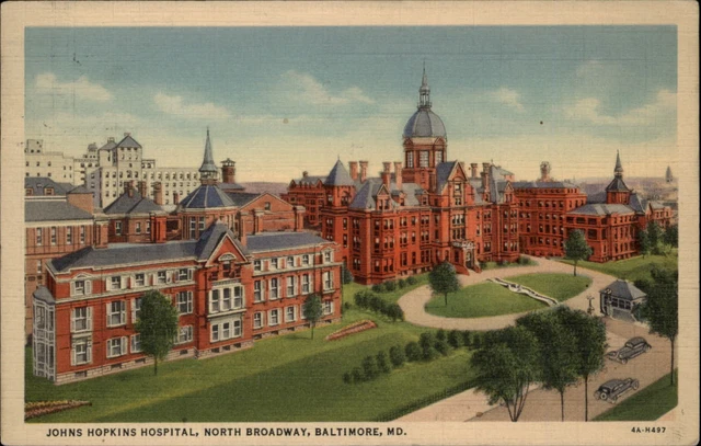 Maryland Baltimore Johns Hopkins Hospital North Broadway aerial  postcard sku897