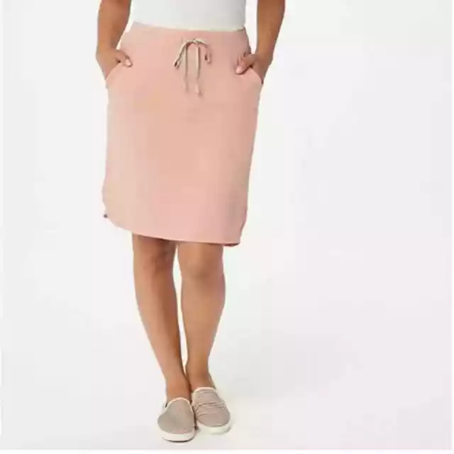 LOGO Lounge | French Terry Skirt Cotton Coral Pink Size Small